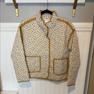 Floral Cream and Tan Women's Jacket